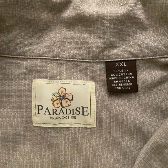 Paradise by Axis Beige button down shirt 2XL - Picture 9 of 12